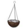 Panier suspendu - Lot de 4 rond - 25 x 13 cm - Fond plastique anti-fuite - Chaîne et cadre métal