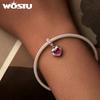 WOSTU Серебро 925 Подарок на День Святого Валентина Открывающийся Красный Сердечный Шарм Подвеска Любовь мама Бусина Подходит для Браслета Ожерелья DIY Подарок