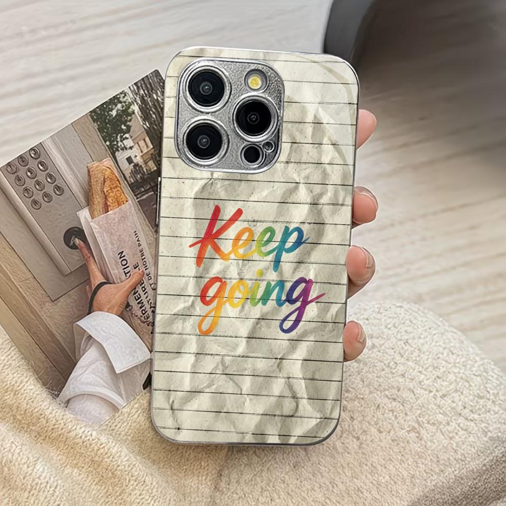 Красочный мотивирующий бумажный чехол для телефона funda iphone для iPhone 17 pro max чехол стекло для iPhone 17 16 15 14 13 pm Pro Plus