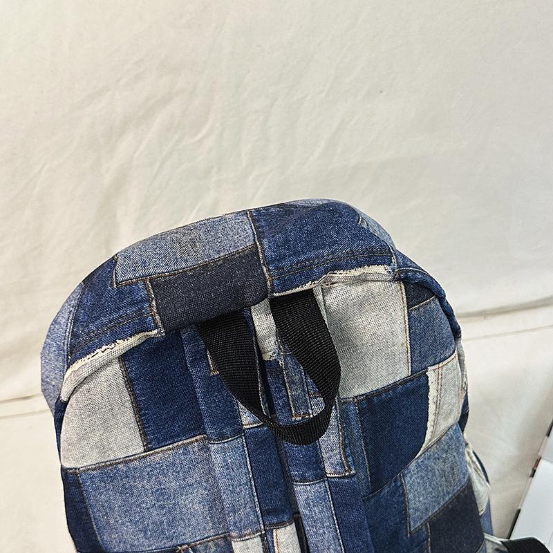 Студенческий школьный рюкзак контрастного цвета, женский джинсовый рюкзак, рюкзак большой вместимости