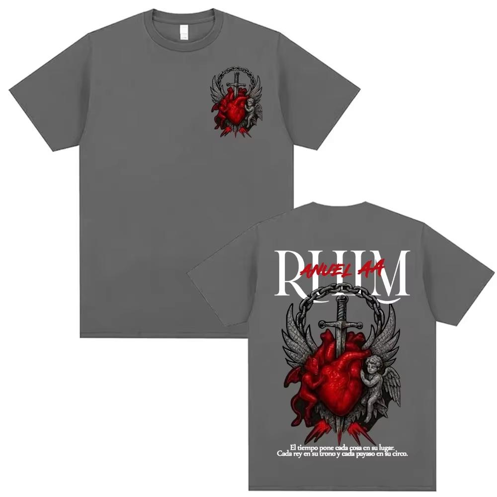 Rapper Anuel AA Rhlm 2 Album Tour Graphic Tshirt Mens Clothing Hip Hop Springsummer Short Sleeve Top ONeck Comfort Tshirt