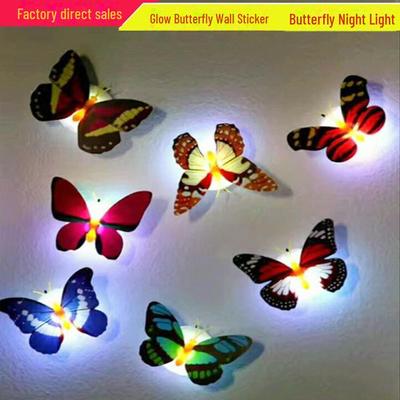 Яркие светодиодные настенные украшения-ночники в виде бабочек и стрекоз