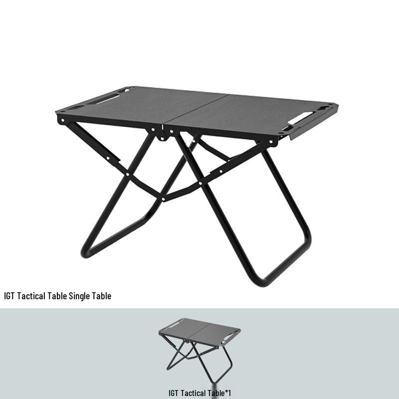 Portable Lightweight Foldable Outdoor Camping Table - Quick-Open Tactical Design, Multifunctional Carbon Steel BBQ Table.