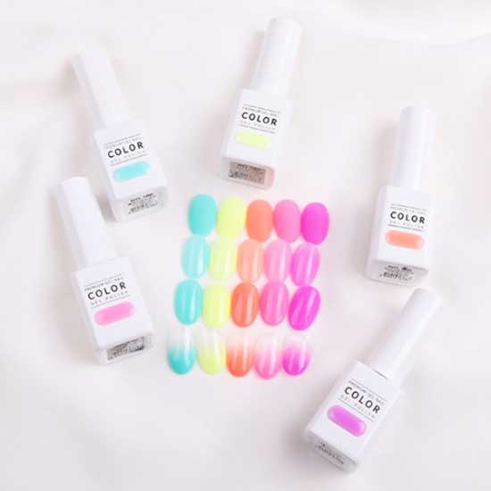 THE GEL Neon Aurora Edition Half Syrup Gel Nail Set 5items (#166~#170)