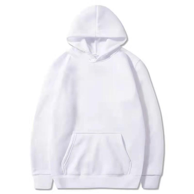 Mens Fleece Hooded Sweatshirt Solid Color Loose Fit Casual Winter Top S-XXXL
