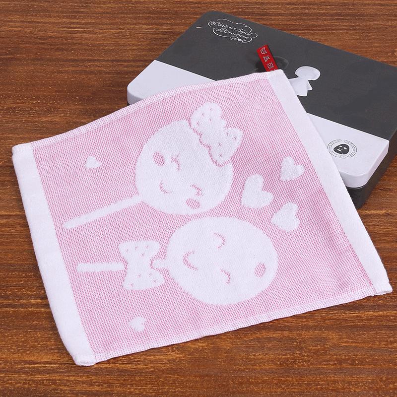 Хлопковое квадратное полотенце 25*25 см, утолщенное домашнее милое мультяшное цветное тканое жаккардовое маленькое квадратное полотенце