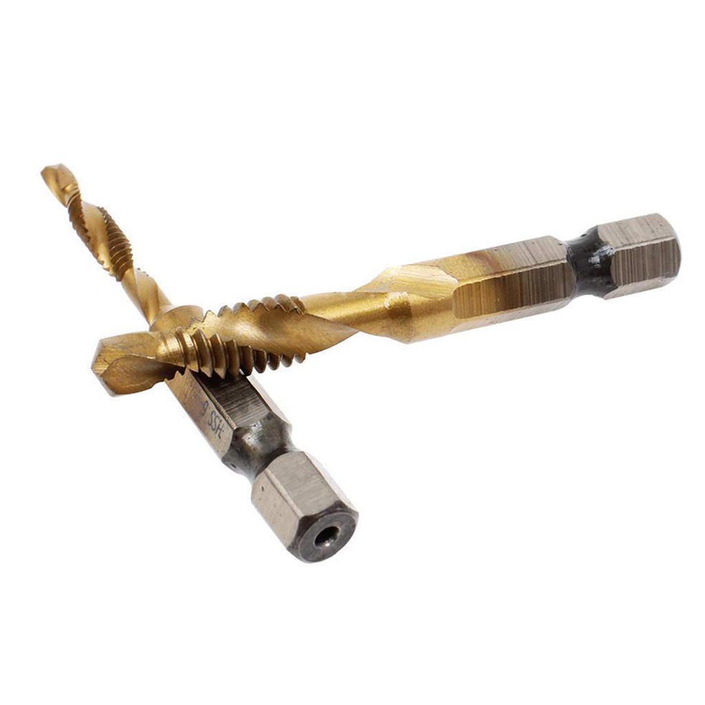 Набор сверл с шестигранной ручкой и титановым покрытием (6шт) Идеально подходит для создания резьбы на различных поверхностях M3M10