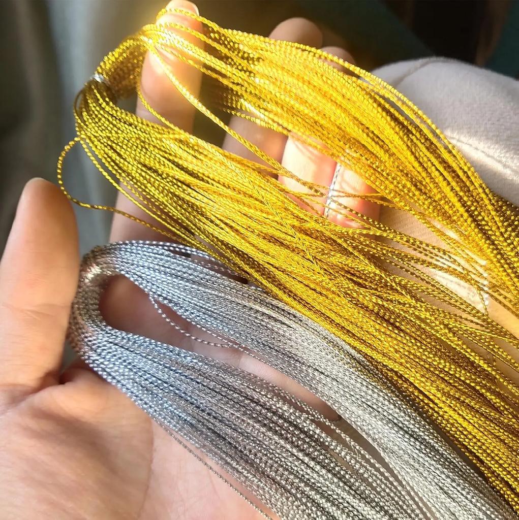 Wholesale Gold Silver Thread Gift Wrap Strings for Christmas Balls Pendents Ropes DIY Jewelry Making Price Tags Hanging Threads