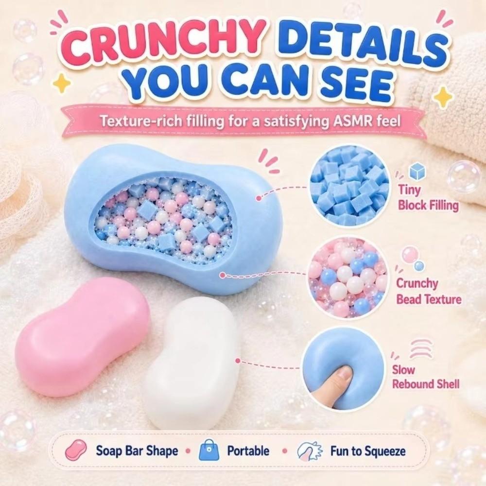 Bead Filled Crunchy Soap Squeeze Toy Soft Squeeze Bead Filled Fidget Toy  Teens