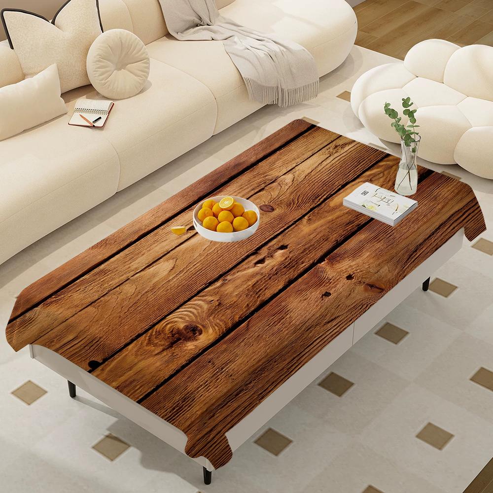 Красивые Деревянные Прямоугольные Скатерти Моющиеся Свадебная Вечеринка Кухня Обеденная Гостиная Украшение на День Рождения Стол