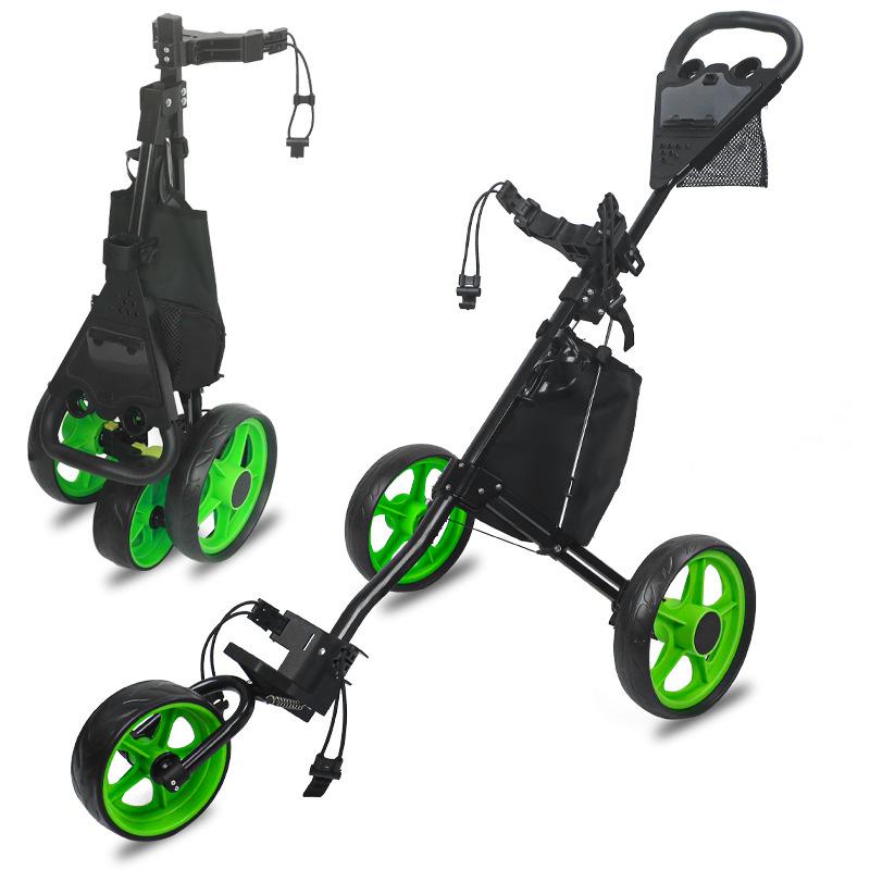 Golf Sports Three Wheeled Cart Easy To Fold, Detachable Small Volume Portable Aluminum Alloy Load-bearing Strong Golf Cart