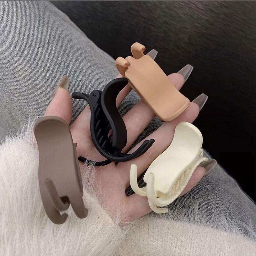 Solid Color Small Hair Claw Clips Simple Barrette Fashion Ponytail Hair Clip  Women