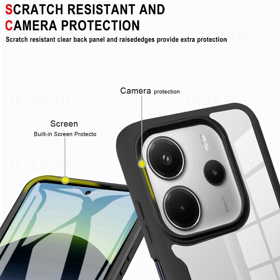Защитный противоударный чехол с защитой спереди и сзади для Xiaomi Redmi Note 14 Pro 5G Plus 14S A5 15C Poco X7 F7 M7 C85 15 Ultra, чехол на 360 градусов
