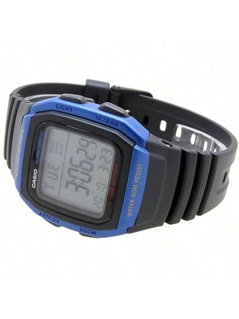 Casio Многофункциональные цифровые часы серии Sports, стандартные часы для мальчиков, кварцевые, классический циферблат, цифровой дисплей, для активного отдыха, дайвинга, - W-96H-2A