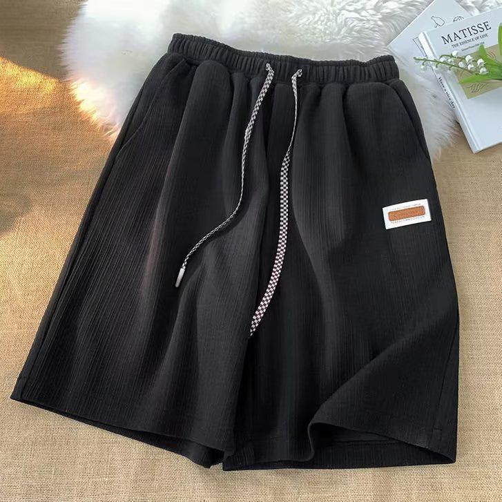 Trendy Japanese Casual Men's Loose Fit Solid Color Summer Sports Shorts