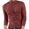 Spring Autumn Men Fitness Top Slim Fit Half-high Collar Stretchy Long Sleeves Solid Color Pullover Fitness Sport Top Winter Bottoming Clothes