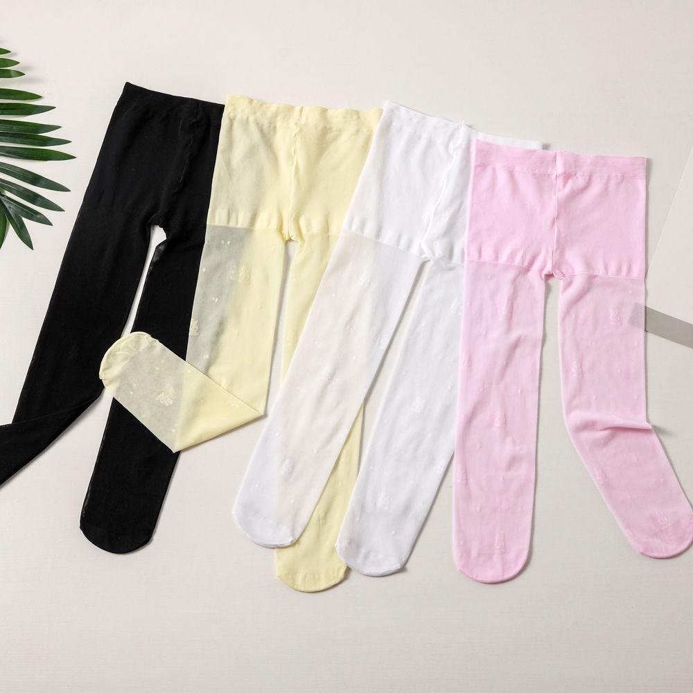 Детские летние кружевные противомоскитные колготки - Белые тонкие девятиточечные носки для танцев