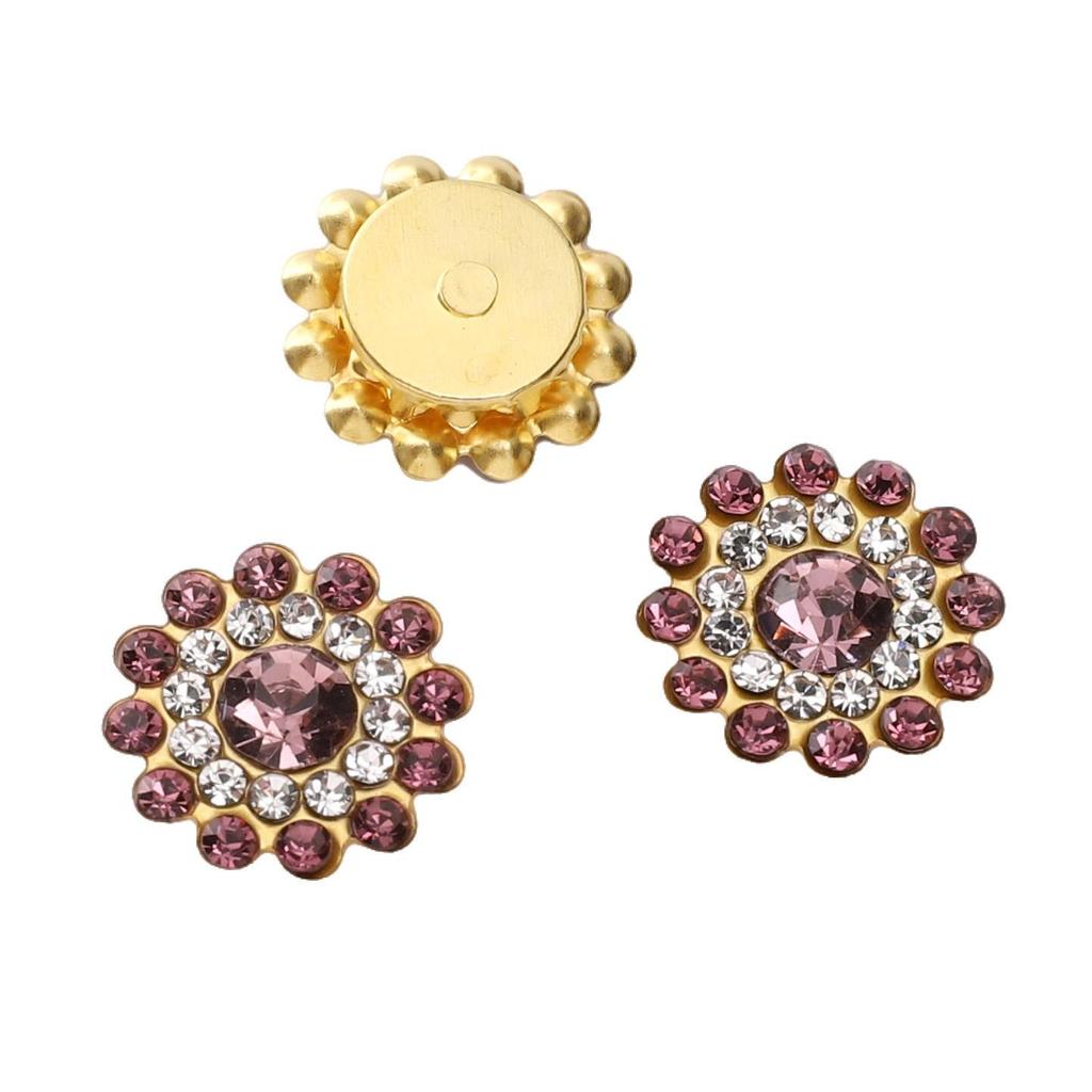 Plastic Spray Plated Snowflake Circular Gold Dot Diamond Sewing Tool Decorative Button Scrapbooking Garment DIY Apparel Accessories