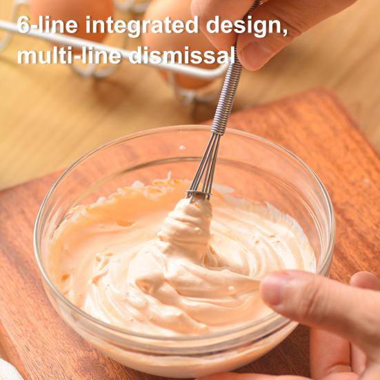 Мини-венчик для взбивания яиц, венчик из нержавеющей стали для взбивания, смешивания, взбивания, пружинная ручка, маленький венчик