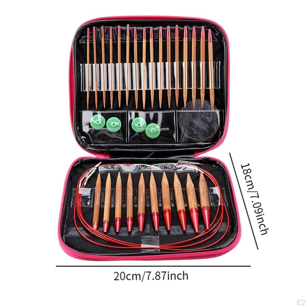 Набор круговых спиц для вязания крючком 13 размеров с футляром для хранения для небольшого проекта