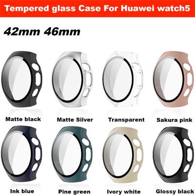 Стекло+Чехол Для Huawei watch5 42мм 46мм Защитная пленка для экрана Рамка из ПК с корпусом из стекла высокой четкости Для Huawei watch 5 чехол-накладка
