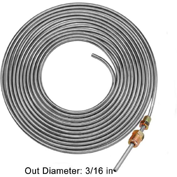 MuHize 3/16 Brake Line - 25 Ft Zinc Coated Professional Brake Tube(2025 New), Roll 25 Ft. Of 3/16 Rustproof Steel Tubing, Corrosion Protection