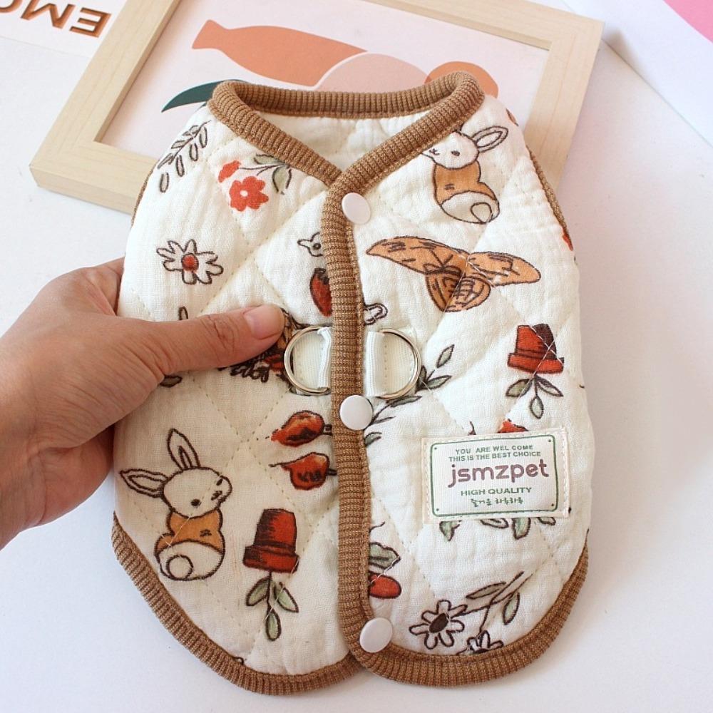 Новая милая одежда для питомцев с принтом кролика, зимняя теплая, товары для питомцев, пальто для плюшевого мишки с бархатной курткой, одежда для щенков, жилет, подарок