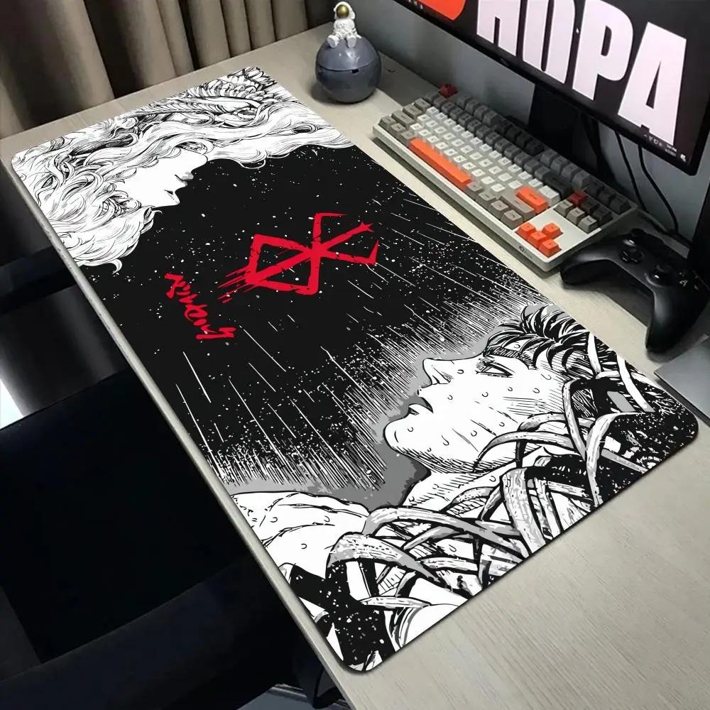 Коврик для мыши 'Меч Берсерка' Компьютерный Ноутбук Аниме Клавиатурный Коврик Большой Коврик для Мыши Клавиатуры Игровой Настольный Коврик Резиновые Прошитые Края