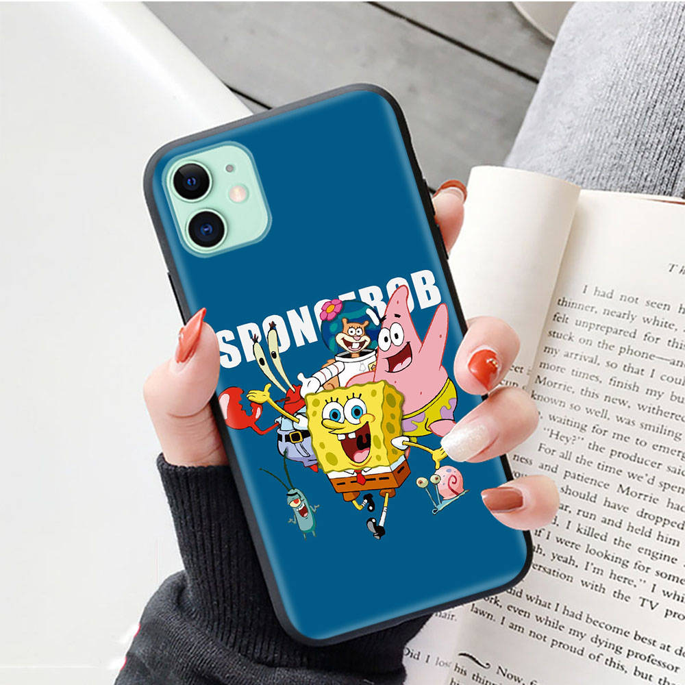 Черный чехол для Samsung Note 20 Lite S24 Ultra S23 A03 A05 A06 A11 A71 A15 A16 A13 A24 A25 A33 A52 A53 A50 M55 M35 Plus S-42 Губка Боб Друг