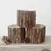 [1pc Round Art Deco Planter] Art Deco Style Wooden Tree Stump Planter - Round Lightweight Tabletop Flower Pot for Indoor and Out
