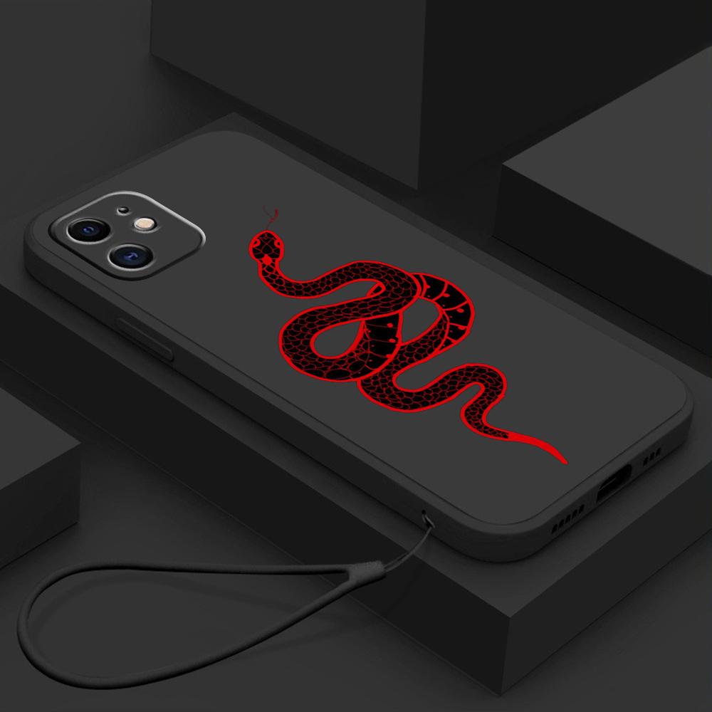 N73 Черный золотой змеиный дизайн с ремешком Силиконовые чехлы для телефонов с прямыми краями для Xiaomi Poco X5 Redmi Note13 Pro 12C Realme C55 Противоударный чехол Huawei