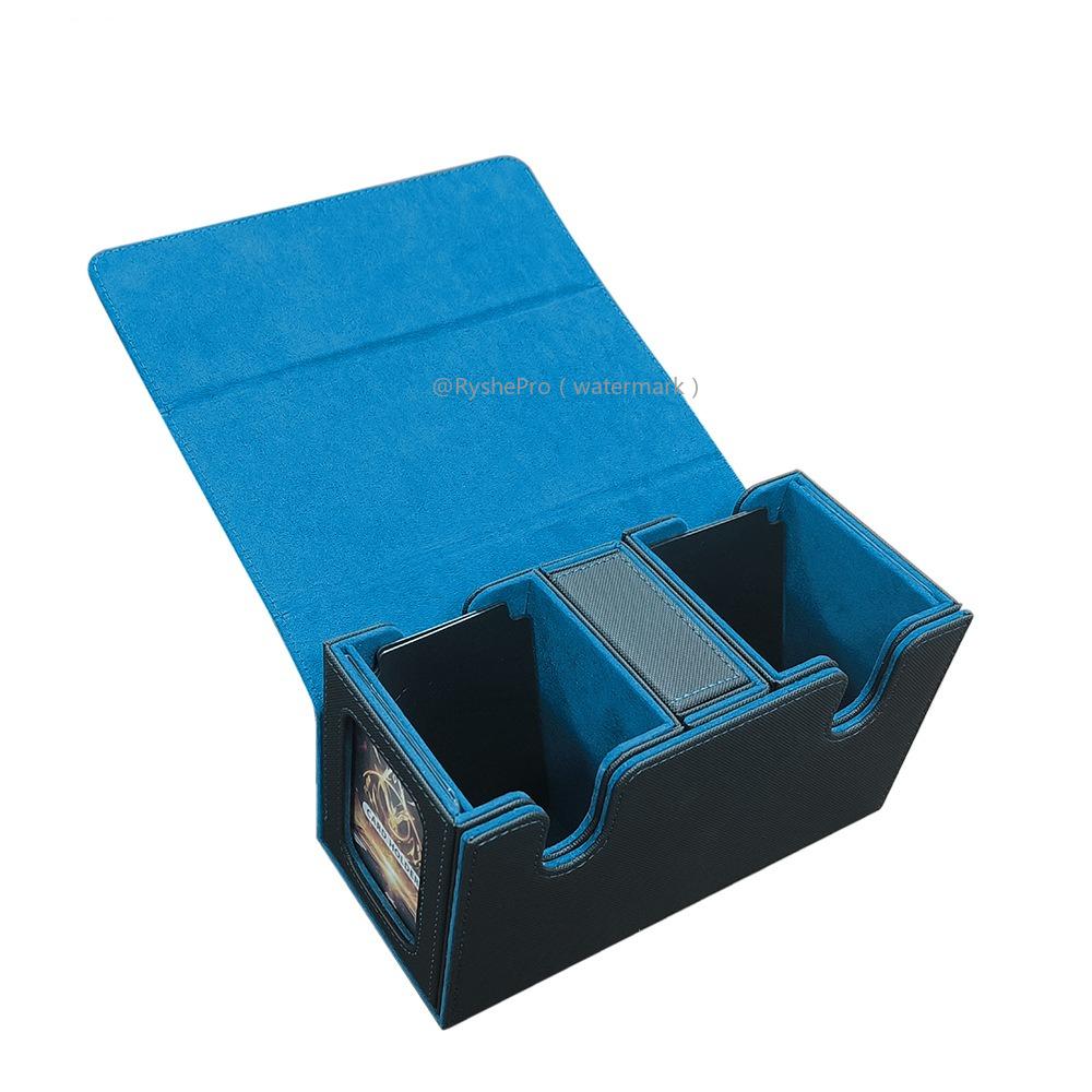 3-in-1 Card Storage Box Magnetic and Removeable Card Case with 2 Commander Display and 1 Dice Tray Holds 200+ for MTG TCG Sports
