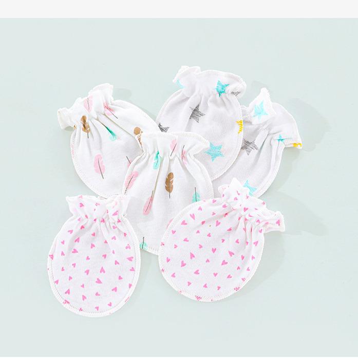 Варежки-царапки из чистого хлопка для новорожденных - для использования весной и осенью