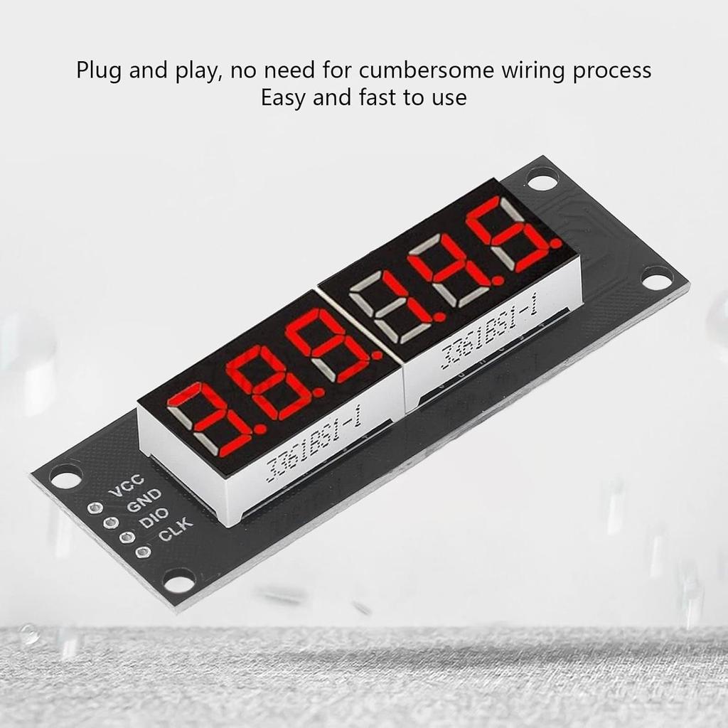 Led Segment Display Module, 6 Digit Tube Led Segment Display TM1637 Driver Digital Optoelectronic Module Red 0.36in, Accurate Wiring PCB, Led Lamps