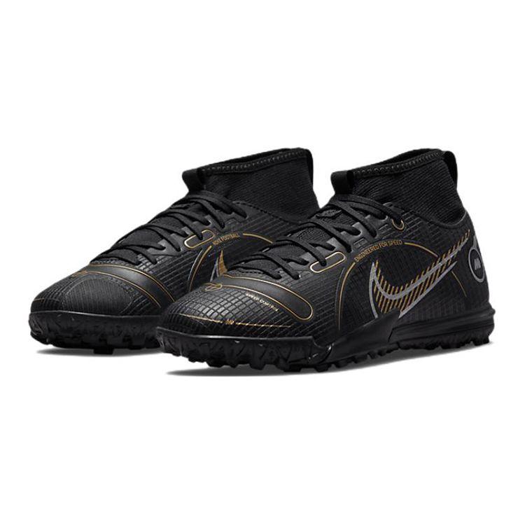 Nike Детские кроссовки Mercurial Superfly 8 Academy TF GS Black Metallic Gold DJ2864-007