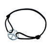 [G0622] - Silver Bracelet 'Peace' Black Silver - 18 Mm