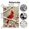 DIY Pearl and Diamond Painting Kit. suitable for beginners. Red Cardinal Bird Winter Branch home wall decoration. handmade gift.