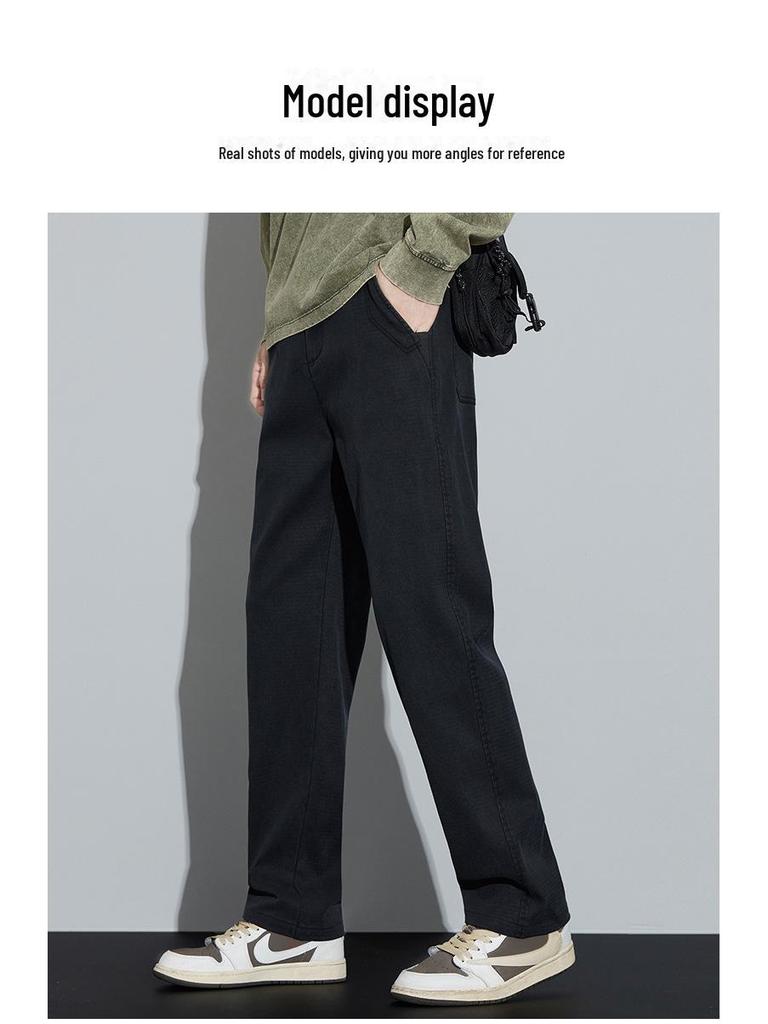 Мужские облегающие эластичные брюки широкого кроя: Молодежные повседневные модели осень/зима