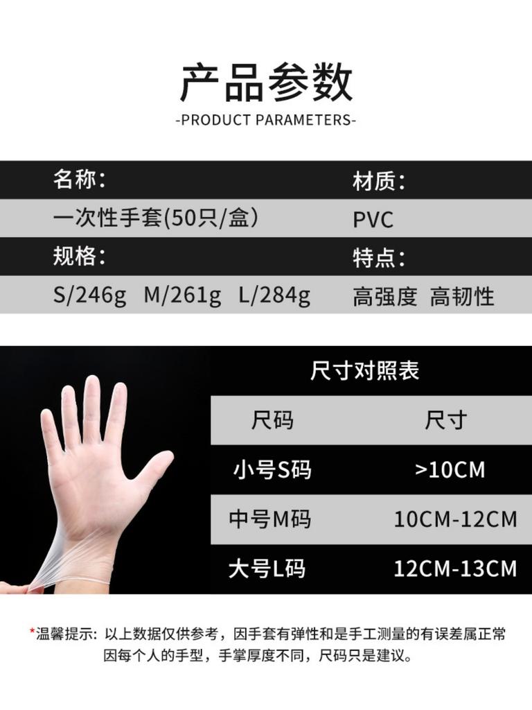 100 Pieces of Disposable Food Grade Household Gloves, Thickened Protective Kitchen Cleaning Gloves