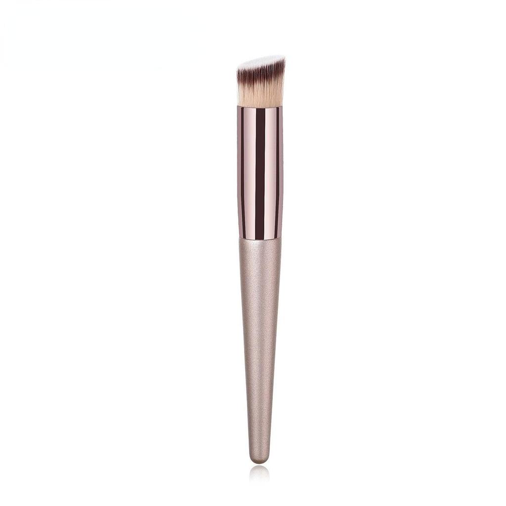 Champagne Color Makeup Brush for Women Face Basic Foundation Flame Cone Powder Flat Head Makeup Brush Tools Cosmetic Brush Set