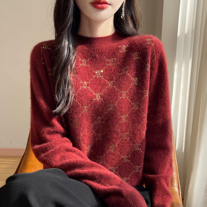 Женский кашемировый свитер Qinghe Cashmere 30% кашемир 70% шерсть Осень и Зима Пуловер Теплый и Модный