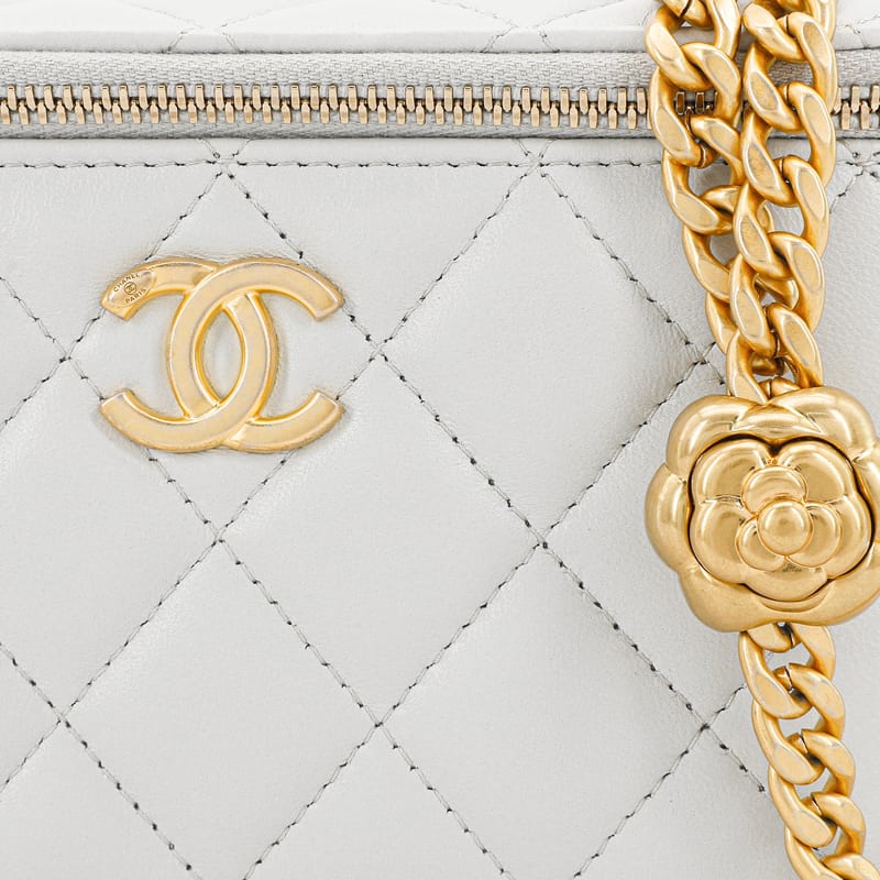 CHANEL Sheepskin Material Vintage Gold Chain Shoulder Bag, Crossbody Bag Women's Light Blue AP3301-B10702-NN268