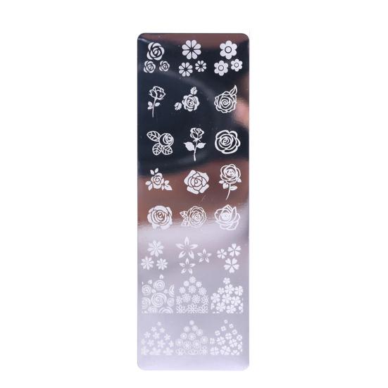 Nail Art Stamping Plate Clear Engraved Leaf Flower Printing Stainless Steel DIY Manicure Template Nail Tool for Beauty