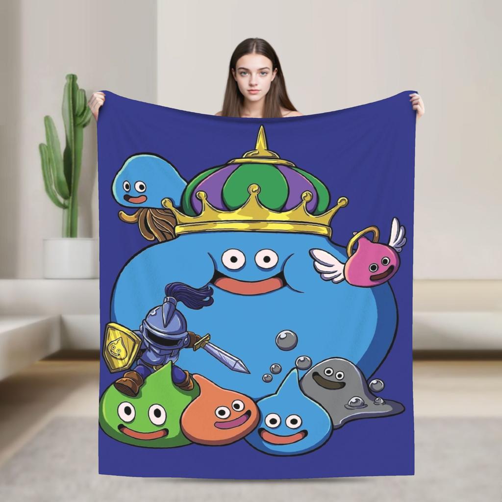 Dragon Quest Slime Blanket Travel Flannel Throw Blanket For Couch Chair Sofa Bed Super Warm Design Quality Bedspread Gift
