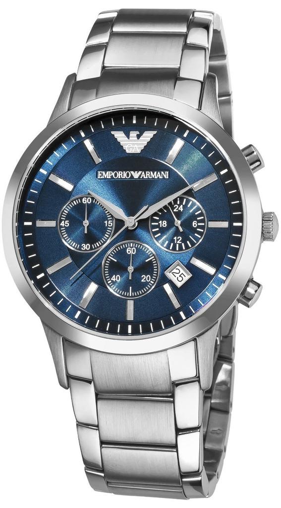 Emporio Armani Chronograph AR2448 (Blue Dial, Stainless Bracelet, 5-bar Water Resistance)