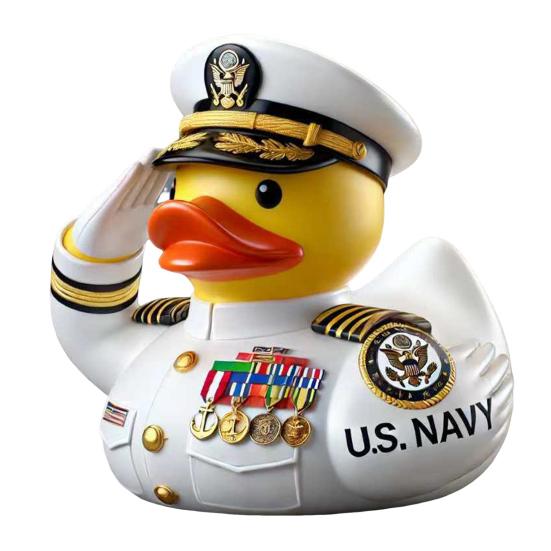 Смола ветеран дань утка статуэтка салют солдатская форма утка статуя животное скульптура домашний офис книжная полка настольное украшение орнамент