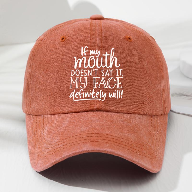 Unisex Printed IF MY Mouth Soft Top Baseball Cap Retro Fashion Outdoor Cap Adjustable