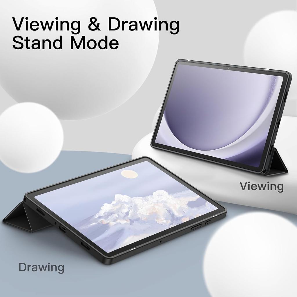 Для Samsung Galaxy Tab A9 8.7'' 2023 SM-X110 SM-X115 Трехскладной чехол-подставка с функцией включения/выключения, откидная магнитная подставка, защитная крышка из ПУ кожи