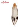 Aphixta 2025 Autumn Champagne 7cm Chunky Heels Pumps Women Shoes Pointed Toe Pumps Super Big Size 50