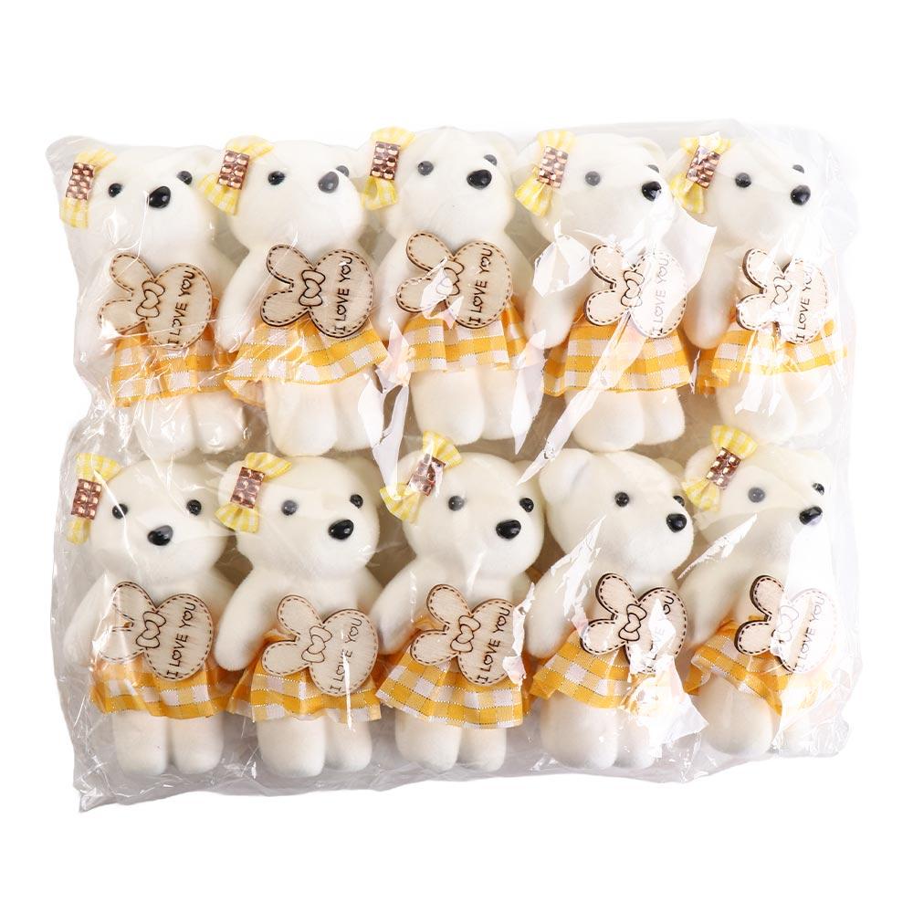 10pcs/bag Plush Doll Mini Bear Flower Bouquet Plush Animal Cartoon Bouquet Doll Girl Birthday Gift